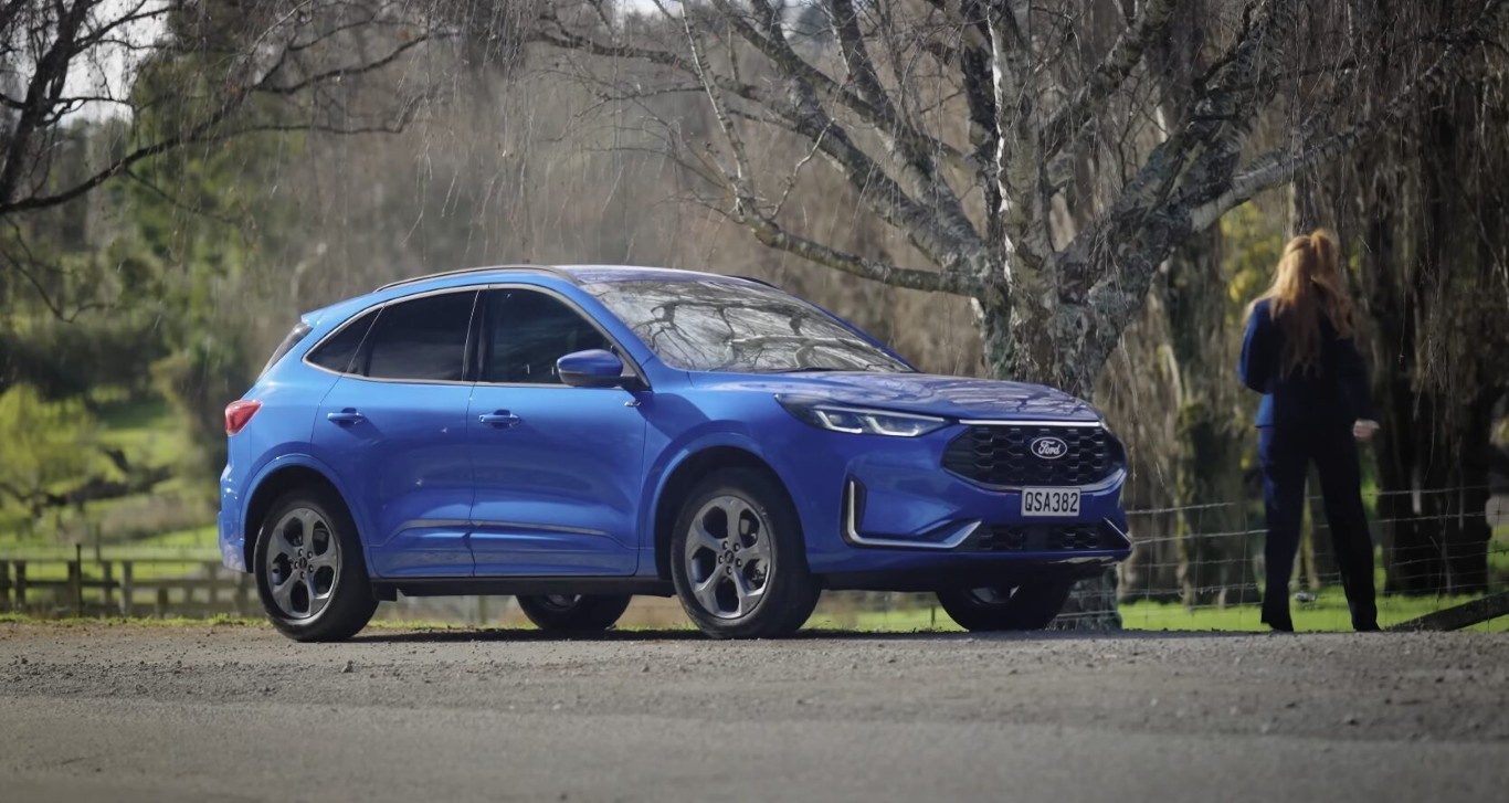 Blue SUV stranded on roadside awaiting emergency towing service
